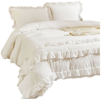 BYSURE Bettwäsche, Polyester, 3 teilig, Unifarben, Bettbezugsset