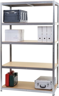 HWC-E33, Lagerregal, 875kg Stahl 5 Böden ~ verzinkt 200 x 120 x 60 cm