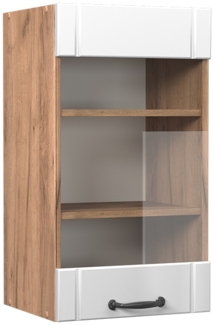 Vicco Küchenglasschrank Weiß Landhaus 40 cm, Fame-Line