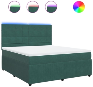 vidaXL Boxspringbett mit Matratze Dunkelgrün 180x200 cm Samt 3294709