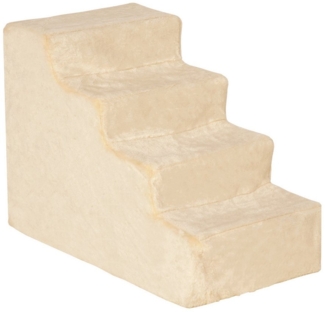 BlingBin Haustiertreppe Hundetreppe 4-stufig, 35 cm Katzentreppe für Bett und Sofa (1er set, 1-St, 60cm x 35cm x 44 cm), Haustiertreppe für Hunde und Katzen bis 5 kg, Plüschoptik