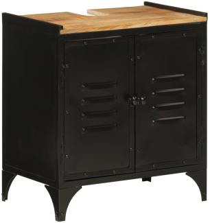 vidaXL Waschbeckenunterschrank 55x35x60 cm Eisen und Massivholz Mango 358564