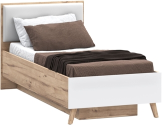 FORTE Stauraumbett Vankka viel Stauraum, skandinavisches Design, Made in Europe, aufklappbarer Lattenrost, weitere Produkte zur Serie erhältlich