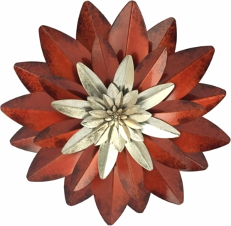Wanddeko "Blüte" Ø 37 cm, rot