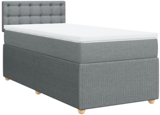 vidaXL Boxspringbett mit Matratze Hellgrau 100x200 cm Stoff 3287381