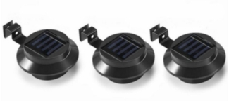 LETGOSPT Dachrinnenleuchten 3er Solarleuchten LED Garten Aussen Zaunlicht, LED fest integriert, Kaltweiß, Dachrinnen Wegeleuchten,Für Dekor Zaun Straße Garten Terrasse