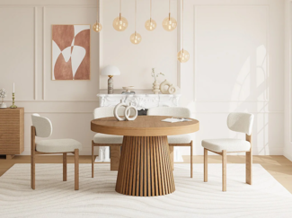 Vente-unique - Ausziehbarer Esstisch für 4–6 Personen – Eichenfurnier – Natur – CARMIZA