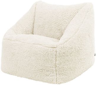 Icon Sitzsack Flauschig für Kinder „Teddybär“, Creme, Kindersitzsack, Groß, Sitzsack Sessel Kinder mit Füllung