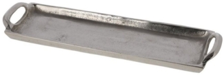 Meinposten Dekoschale Dekoteller Metallteller Tablett silber 30x12 cm massiv Schale (1 St)