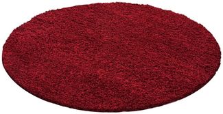 Stilvoll Günstig Hochflor-Teppich für Wohnzimmer und Schlafzimmer Unicolor - Einfarbig, Rund, Höhe: 30 mm