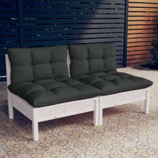 vidaXL 2-Sitzer-Gartensofa mit Anthrazit Kissen Massivholz Kiefer 3095993