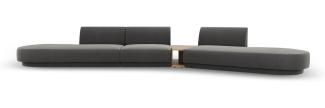 Micadoni Modulares Sofa Miley 5-Sitzer ohne Armlehnen Rechts Samtstoff Hellgrau