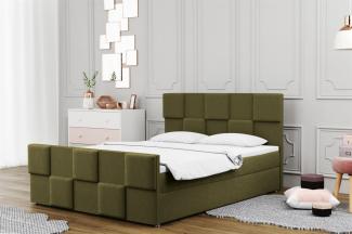 Boxspringbett Schlafzimmerbett MURILO 160x220cm in Stoff Monolith Olive