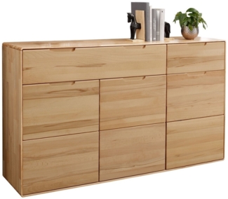 Lebenswert Sideboard KM-0663, 3 Türen, 2 Schübe, Kernbuche massiv geölt - 149x91x40cm (BxHxT)