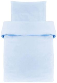 Makian Kinderbettwäsche Uni Hellblau, Baumwolle, Kinderbettwäsche 80x80 cm / 35x40 cm Deckenbezug, Kissenbezug