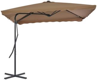 vidaXL Sonnenschirm mit Stahl-Mast 250x250 cm Taupe 44884