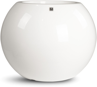 Premium Globe runder Pflanztopf mit Gelcoat-Beschichtung Ø 60 cm, Höhe 45 cm wei...