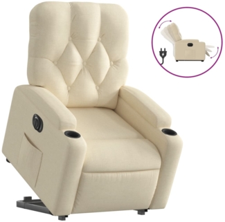 vidaXL Relaxsessel mit Aufstehhilfe Elektrisch Creme Stoff 3204743