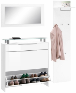 borchardt Möbel Garderoben-Set Oliva, (3-tlg), mit hängendem Schuhschrank, Paneel und Spiegel