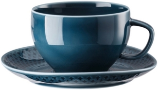 Rosenthal Tasse Junto Ocean Blue Teetasse mit Untertasse Set2, Porzellan
