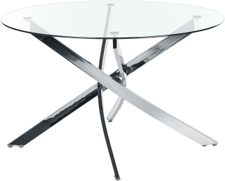 Esstisch MARAMO 120 cm 120 cm Sicherheitsglas Silber