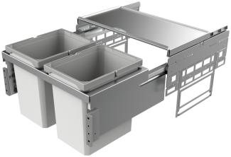 Abfallsorter Cox Base 360 K/600-2 hellgrau ohne Biodeckel / 60 cm Schrankbreite / Abfalleimer / Abfallsammler / Mülleimer