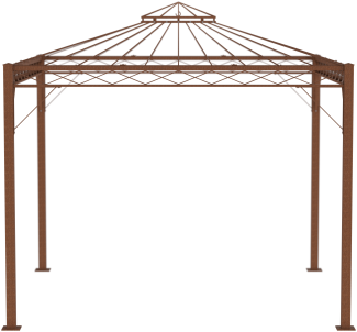 ELEO Pavillon quadratisch 'Trento', unbeschichtet, 3x3 m