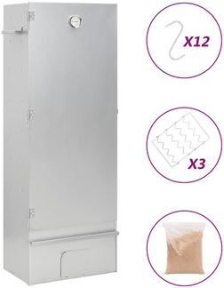 DSIGN IN Räucherofen mit Holzspänen 44,5x29x110 cm Verzinkter Stahl