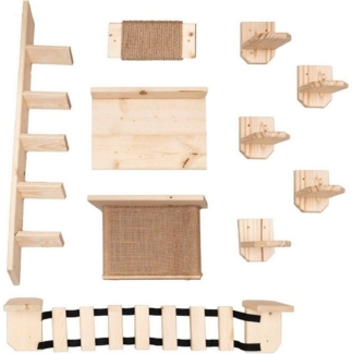 QLS Katzen-Kletterwand, Wandliege Katzenliege Katzenbett Katzenregal und andere Elemente