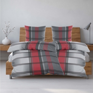 Casa Colori Bettwäsche Biber Bettwäsche 135x200 cm mit Reißverschluss – Premium Qualität, Biber, 4 teilig, Edle Biber Bettwäsche – weich, warm & langlebig