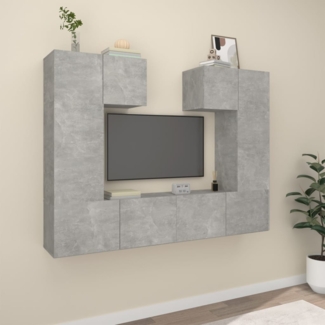 6-tlg. TV-Schrank-Set Betongrau Holzwerkstoff [3114457]