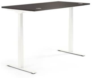 Soennecken Schreibtisch 1200x605-1255x800 mm Platte Eiche dunkel Gestel