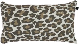 Overseas Pip Kissen, Leopard Print in Beige, 30x50 cm