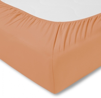 Estella Fein-Jersey Spannbettlaken Spannbetttuch 100x200 cm in vielen Farben apricot