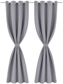 Verdunkelungs-Vorhänge mit Metallringen 135 x 245 cm Grau blackout 130375