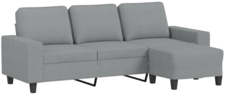 vidaXL 3-Sitzer-Sofa mit Hocker Hellgrau 180 cm Stoff 3201151