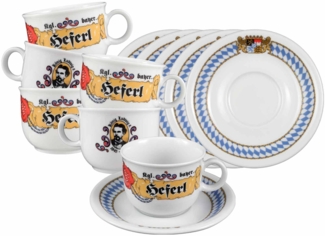 Seltmann Weiden Compact Bayern Kaffeetassen mit Untertassen 210 ml 6er Set