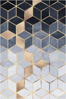 Bilderdepot24 Teppich Vinyl Wohnzimmer Schlafzimmer Flur Küche 3D Abstrakt, rechteckig - gold glatt, nass wischbar (Küche, Tierhaare) - Saugroboter & Bodenheizung geeignet