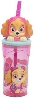 Paw Patrol Becher 3D Kindertrinkbecher 360 ml mit Strohhalm & Figurdeckel
