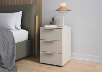 LeGer Home by Lena Gercke Nachtkommode Nachttisch Nachtschrank Nachtkonsole SERINA eleganter Eyecatcher, mit 3 Schubkästen sowie hochwertigen Metallgriffen MADE IN GERMANY