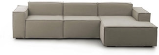Dmora Sofa mit Halbinsel Ananas, modulares Sofa mit rechter Halbinsel, modernes Stoffsofa, 100 % Made in Italy, 300 x 170 x 70 cm, Tortora