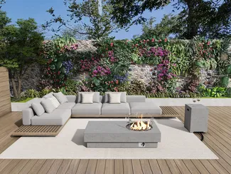 Vente-unique - SEROZA Heizstrahler SteinKeramik Grau - B 69,5 cm x H 57,2 cm x L 152 cm