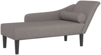 vidaXL Chaiselongue mit Kissen Taupe Stoff