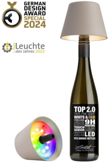 Sompex Flaschenleuchte TOP 2.0 Sand LED RGBW mit Akku