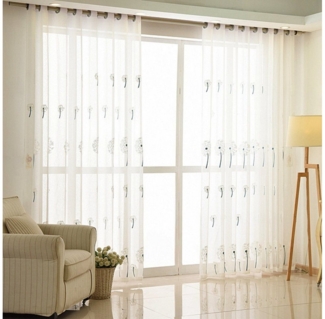 BYSURE Gardine, Ösen (2 St), halbtransparent, Polyester, Löwenzahnvorhänge