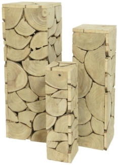 Kaemingk Dekoobjekt Säule Beistelltische Holz Zweige natur Geschenk H 80 cm 3-er Set