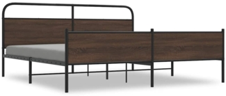 vidaXL Metallbett ohne Matratze Braun Eichen-Optik 200x200 cm 3318713