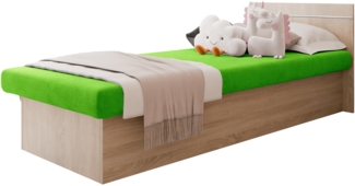 Kinderbett Berta Bis, Grün, Sonoma Eiche