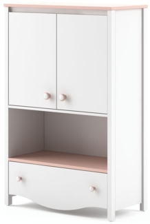 Highboard Mia Kommode 85cm weiß rosa 2-türig