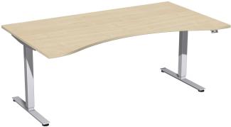 Elektro-Hubtisch 'Smart', höhenverstellbar, 180 x 100 x 70-120cm, Ahorn / Silber